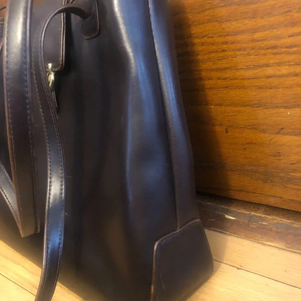 Vintage Liz Claiborne Lush Brown Leather Classic Shoulder Bag / Satchel - Picture 15 of 16